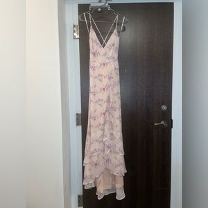 BNWT lulus floral floor length ruffled dress